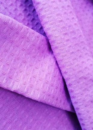 Вафельный халат luxyart кимоно размер (50-52) l 100% хлопок сиреневый (ls-2402)3 фото