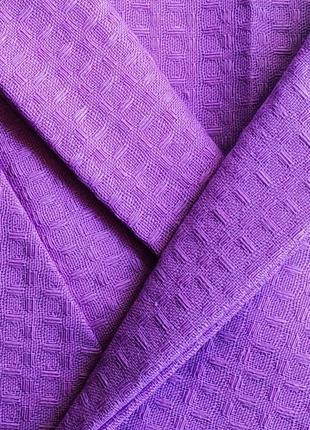 Вафельный халат luxyart кимоно размер (50-52) l 100% хлопок сиреневый (ls-2402)4 фото