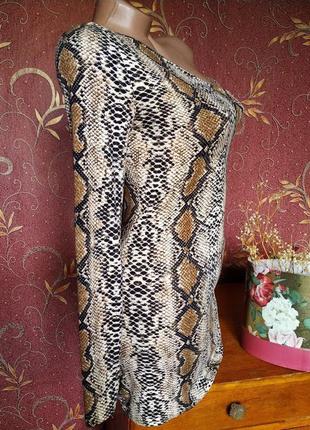 Облегающее короткое платье на одно плечо с змеиным принтом от shein5 фото