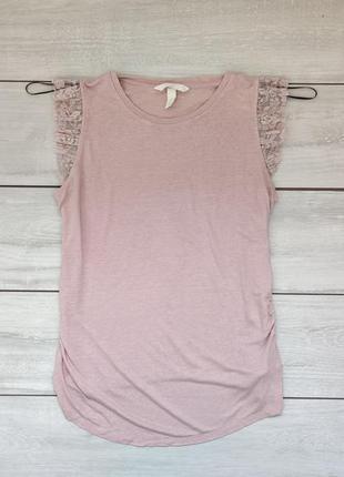Розовая нарядная блуза футболка с рукавом плиссе l4 фото