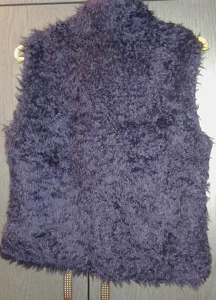 Шикарный меховой жилет насыщенного фиолетового цвета affiniti , размер m.2 фото