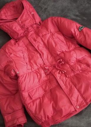 Теплая красная курточка зима-осень, р.140, one by one