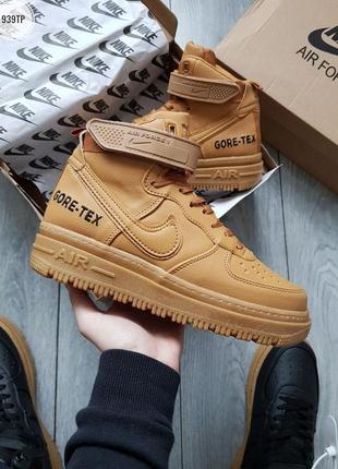 Стильные ядовые кроссовки nike air force 1 hight gore-tex termo