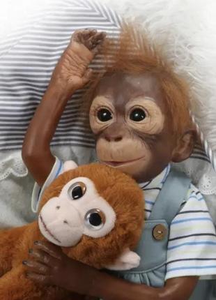Силіконова колекційна лялька реборн мавпа хлопчик бонго (вінілова лялька мавпа) висота 52 см4 фото