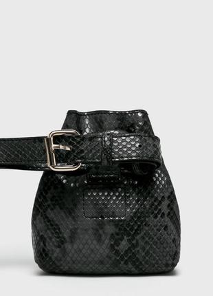 Only новая стильная поясная женская сумка кисет рептилия на пояс3 фото