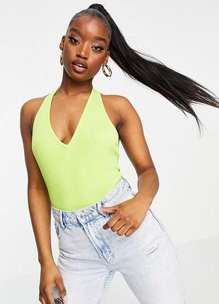 Боді халтер кольору lime asos