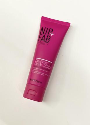 Скраб для обличчя з саліциловою кислотою nip+fab salicylic fix scrub, 75 ml