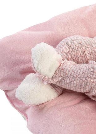 Испанская кукла ллоренс новорождённый виниловый пупс анатомичная девочка 42 см в розовой одежде с соской и4 фото