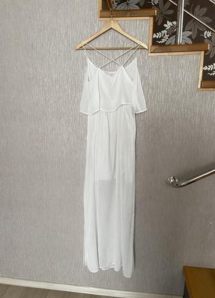 Платье сарафан платье длинное с разрезом снизу белое pimkie5 фото