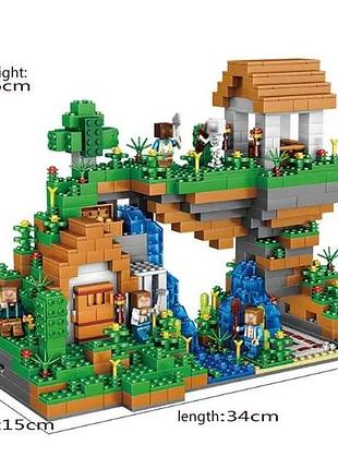 Конструктор майнкрафт дом у водопада 957 деталей (ql0507)