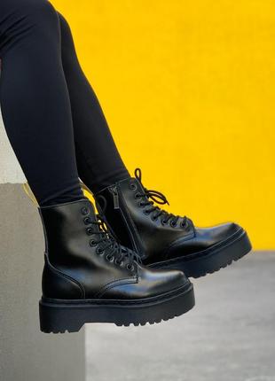 Черевики dr. martens jadon all black хутро1 фото