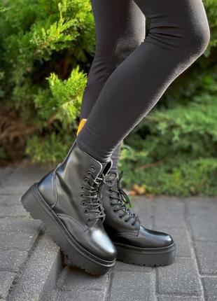 Черевики dr. martens jadon all black хутро5 фото