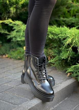 Черевики dr. martens jadon all black хутро4 фото