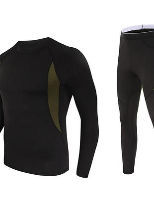 Чоловіча термобілизна lesko a152 xxl black для осінь-зима антифрикційне 4d розтягнення непродуваемое тепле хіт