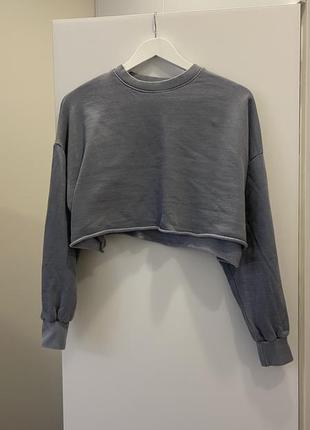 Вкорочений світшот гранж з випраним ефектом