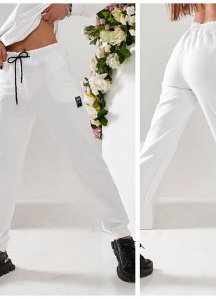 Карго брюки брюки манжеты резинки базовые спортивные высокая посадка резинки манжеты брюки джоггеры2 фото