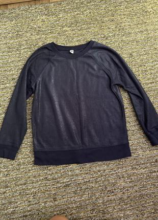 Темно-синий свитер свитшот с блестящей нитью s m1 фото