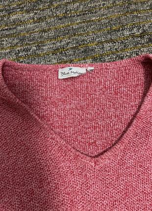 Яскравий рожевий светр з v вирізом оверсайз плотний s m4 фото