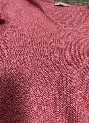 Яскравий рожевий светр з v вирізом оверсайз плотний s m5 фото