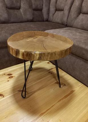 Журнальний столик, слєб, приліжковий столик зі спилу дерева1 фото