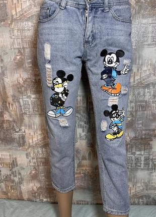 Mickey mouse джинсы укороченные р.26