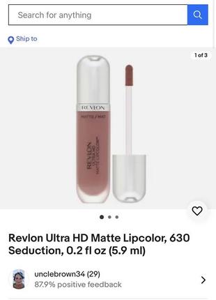 Revlon ultra hd matte lipcolor 630 seduction матовая жидкая стойкая увлажняющая губная помада 💄 оттенок искушение9 фото