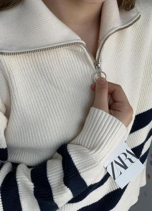 Дитячий светр zara в смужку для дівчинки/детский свитер зара в полоску на девочку7 фото