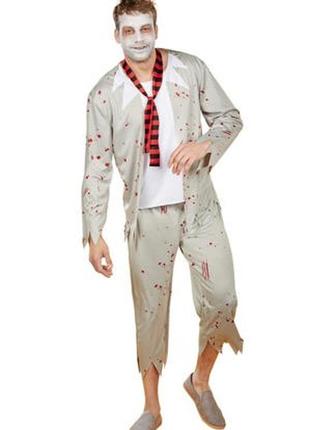 Костюм halloween l. xl. мужской зомби классический карнавальный хэллоуин хэлоуин хеллоуин хелоуин хелловин хеловин хеллоувин george4 фото