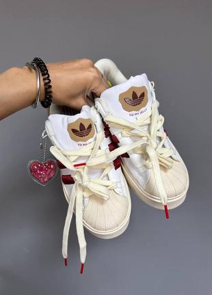 Женские кроссовки adidas superstar bonega stawberry beige 36-37-39-403 фото