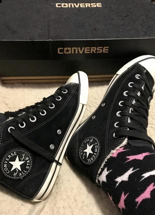 Кроссовки кеды кожаные утеплённые converse (оригинал)