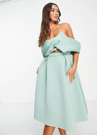 Сукня вечірня з відкритими плечима asos бірюзова