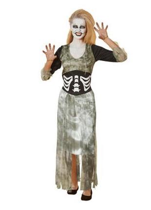 Платье halloween s m. скелет скелетик ведьма женский карнавальный костюм хэллоуин хэлоуин хеллоуин хелоуин хелловин хеловин george5 фото