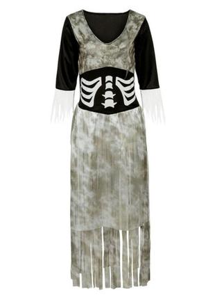 Платье halloween s m. скелет скелетик ведьма женский карнавальный костюм хэллоуин хэлоуин хеллоуин хелоуин хелловин хеловин george4 фото