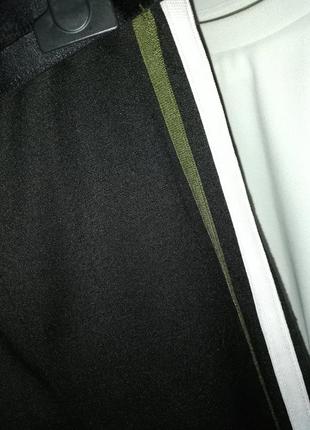 Штани з лампасами чорний-хакі білий3 фото