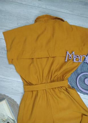 Жіночий комбінезон з коротким рукавом колір охра з коротким рукавом mango розмір м8 фото