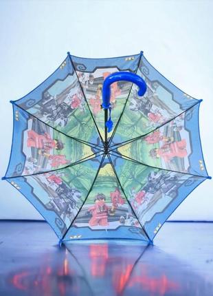 Зонт для мальчика полуавтомат с ярким принтом лего ниндзяго, зонтик для ребенка4 фото