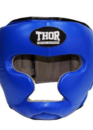Шолом для боксу thor 705 m / шкіра / синій