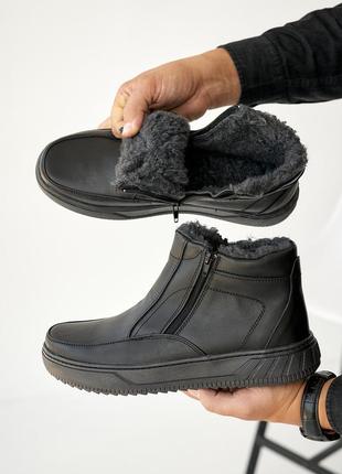 Чоловічі черевики шкіряні зимові чорні emirro бк 23, розмір: 40, 41, 42, 43, 45, 462 фото