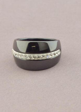 107558-170 кольцо керамика фианит (родий)1 фото