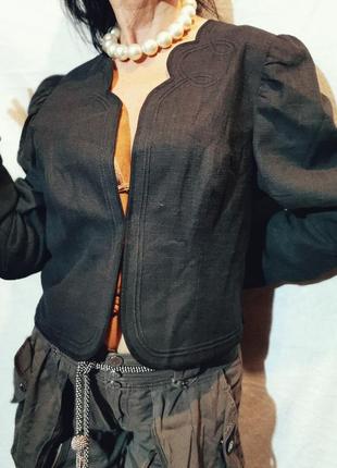 Пиджак лен коттон вискоза винтажный льняной жакет4 фото