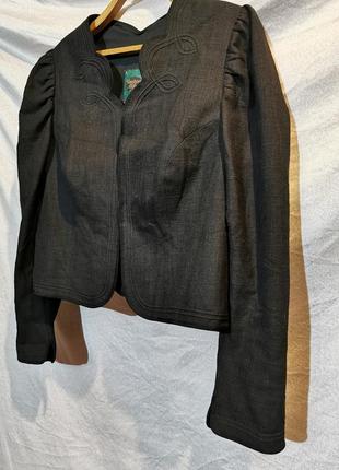 Пиджак лен коттон вискоза винтажный льняной жакет8 фото