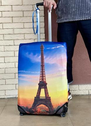 Чохол для валізи із принтом ейфелева вежа1 фото