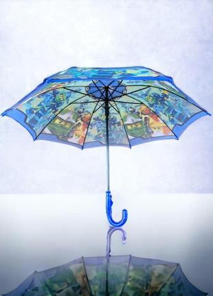 Детский зонт для мальчика полуавтомат с ярким принтом лего ниндзяго, зонтик для ребенка4 фото