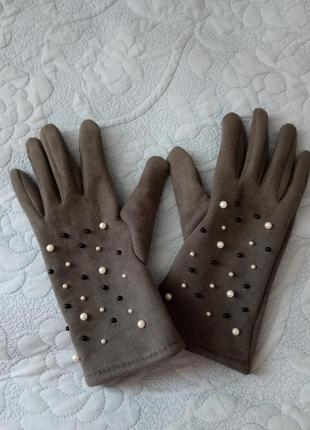 Рукавиці перчатки жіночі замшеві нові з німеччини