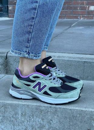 Женские кроссовки new balance 990v3 x Auralee santis made in usa olive leaf m990tc3