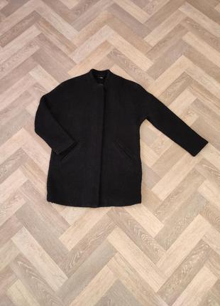 H&m чорне вовняне пальто оверсайз1 фото