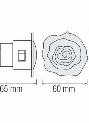 Ночник horoz led 0,4w 25lm 220-240v 60x60мм. цветок белый2 фото