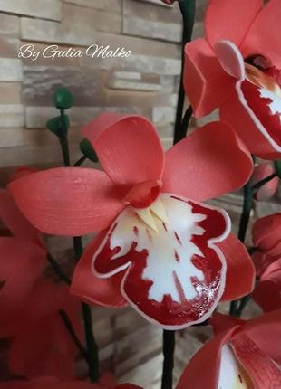 Светодиодный светильник - красная орхидея3 фото