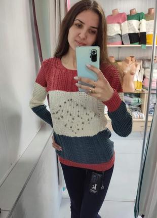 Жіночий теплий в'язаний светр, кофта, туреччина2 фото