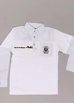 Поло біле на хлопчика 134-170 зріст